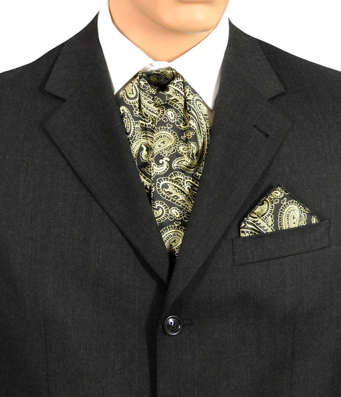 Black And Gold Paisley Cravats