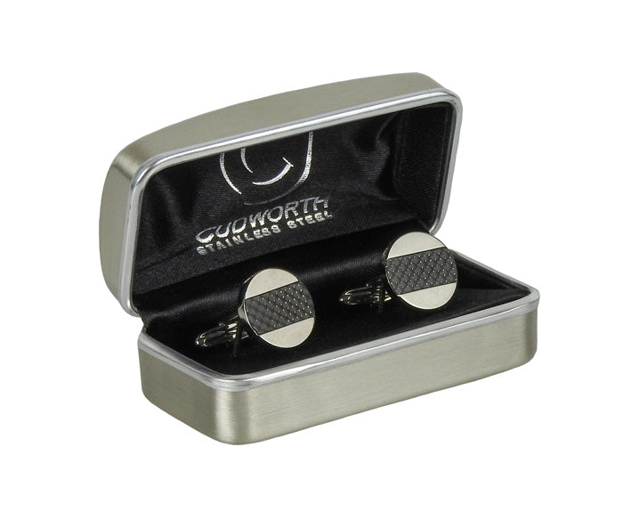 Cudworth Stainless Steel Round Cufflinks