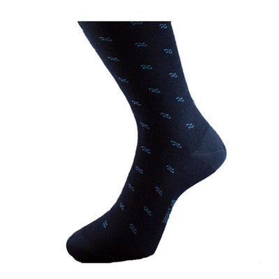 Navy Wool Patterned Socks