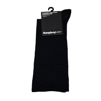 Black Cotton Blend Socks With Dots
