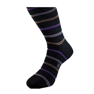 Black And Purple Cotton Socks