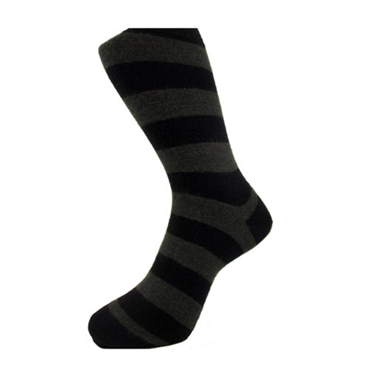 Alpaca Black And Grey Striped Socks