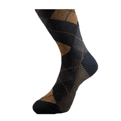 Black And Beige Argyle Socks