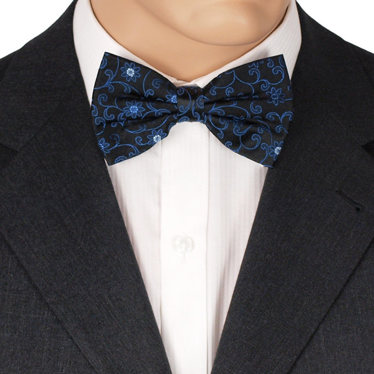 Black Floral Bow Tie