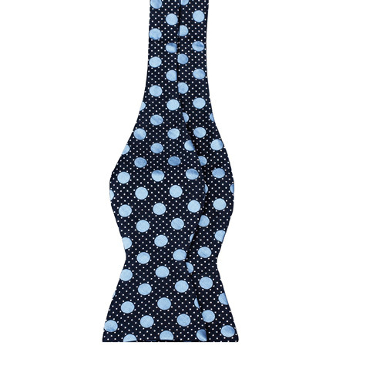 Blue Polka Dot Self Tie Bow Tie