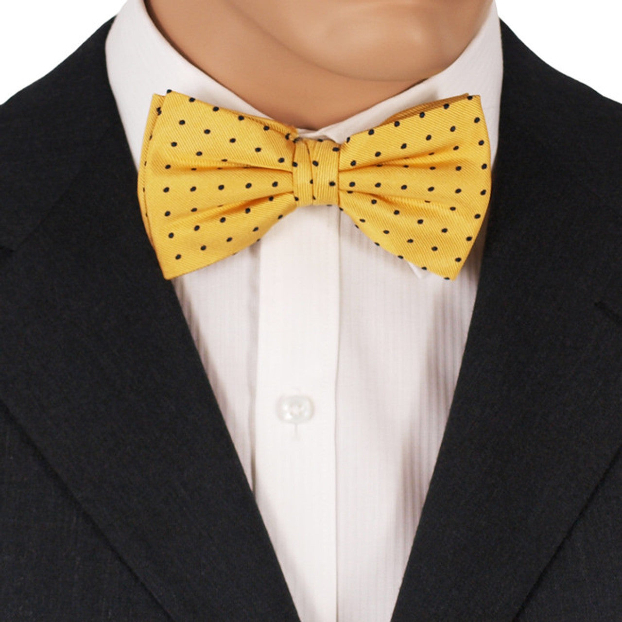 Yellow Dotted Silk Bow Tie