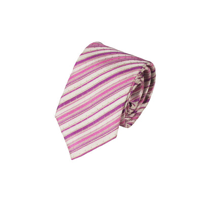 Pink silk striped necktie