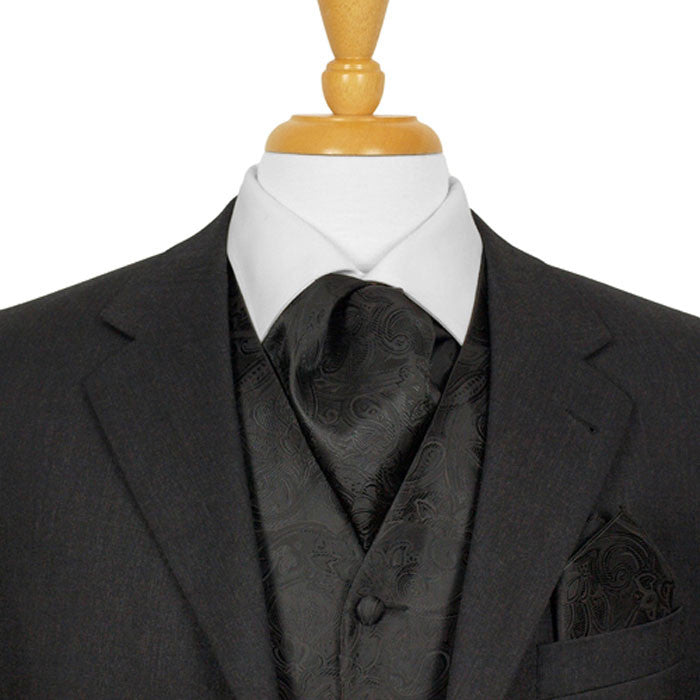 Black Paisley Ascot Cravat