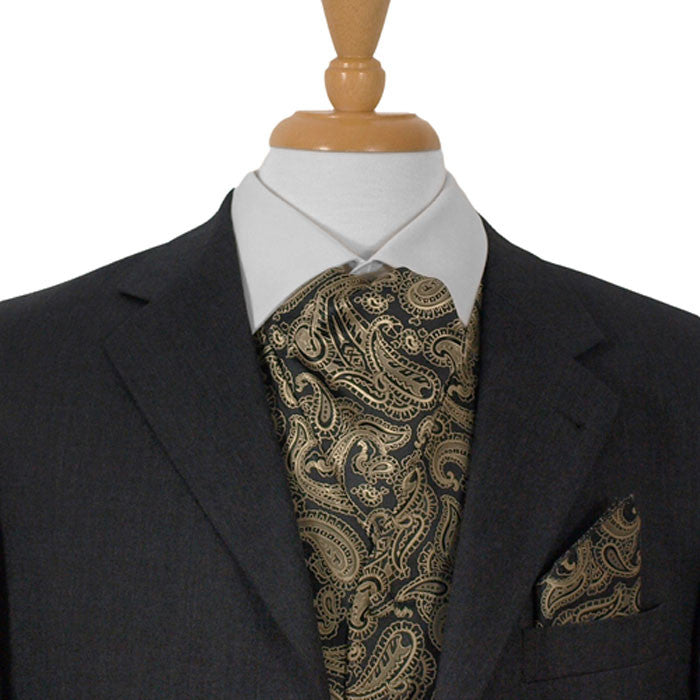 Black And Gold Paisley Ascot