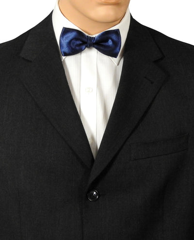Navy Blue Satin Bow Tie