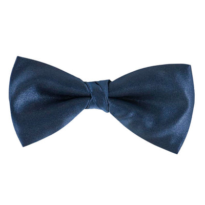 Navy Blue Satin Bow Tie