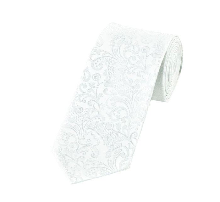 White Floral Wedding Ties