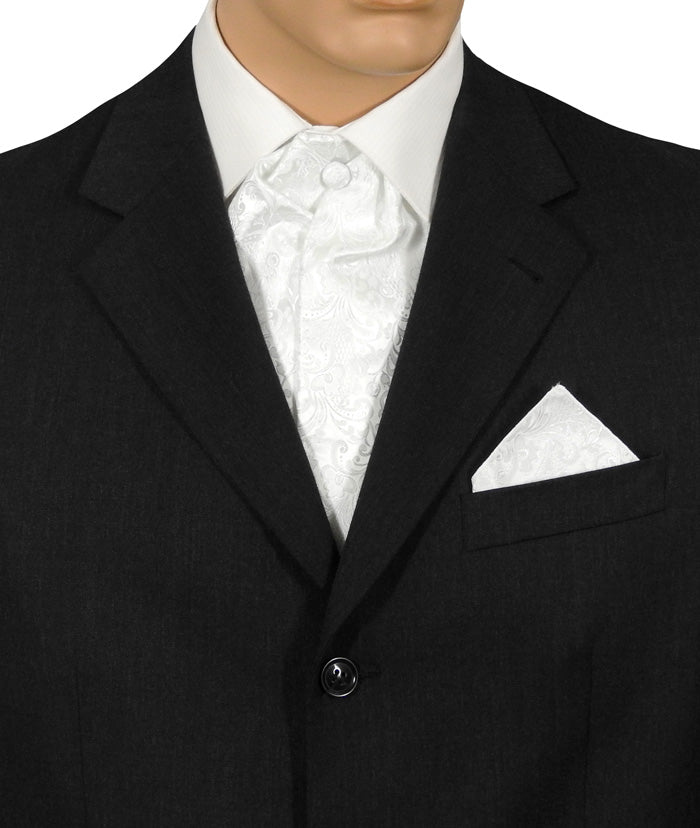 White Floral Cravat Tie