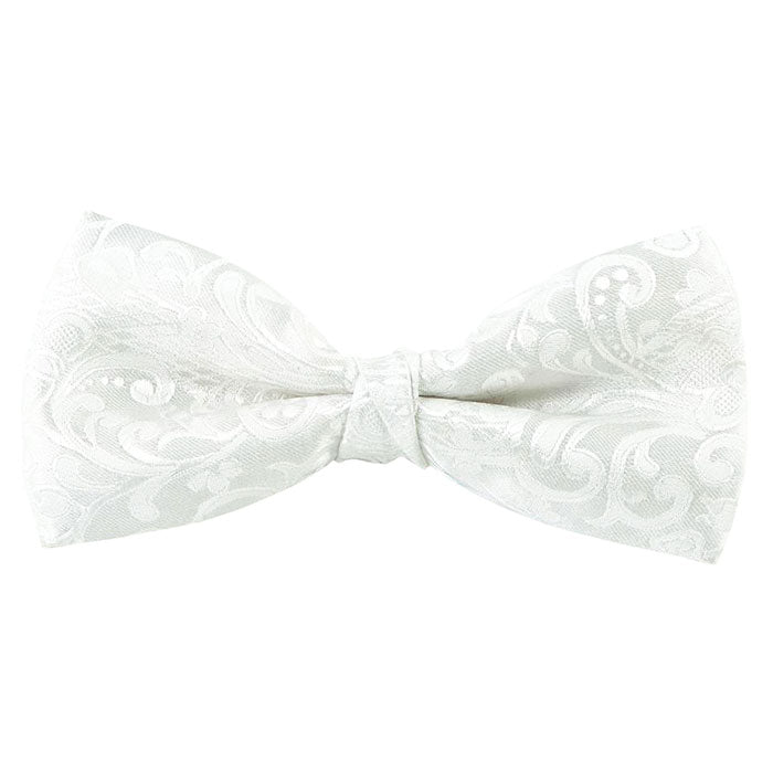 White Floral Bow Tie