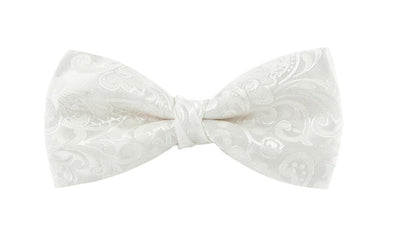 Ivory Floral Bow Tie