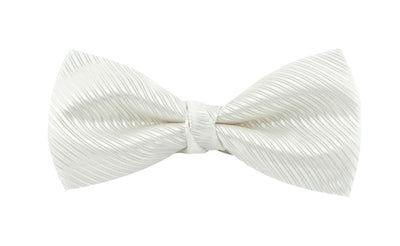 Ivory Fine Stripe Bow Tie