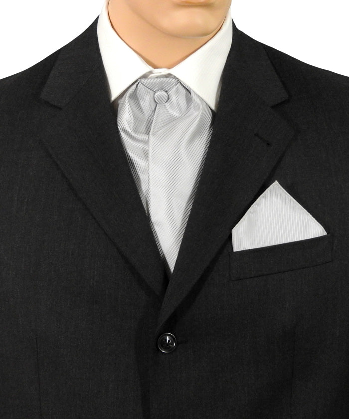 Silver Fine Striped Cravat