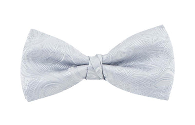 Silver Paisley Bow Tie