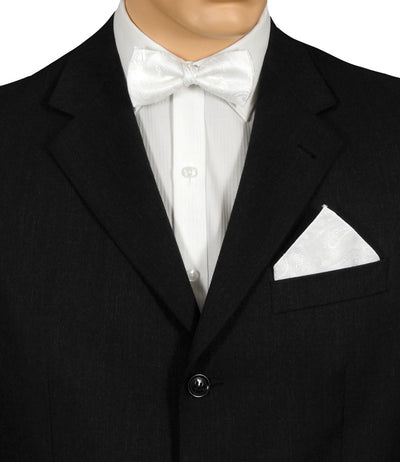 White Paisley Bow Ties