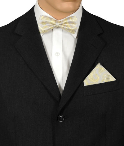 Silver And Gold Paisley Bow Ties