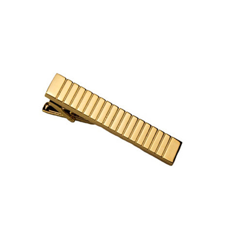 Gold Ridged Tie Bar