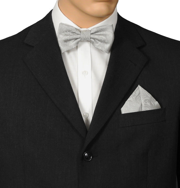 Silver Tapestry Bow Tie