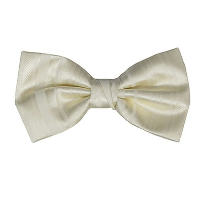 Ivory Striped Bow Ties