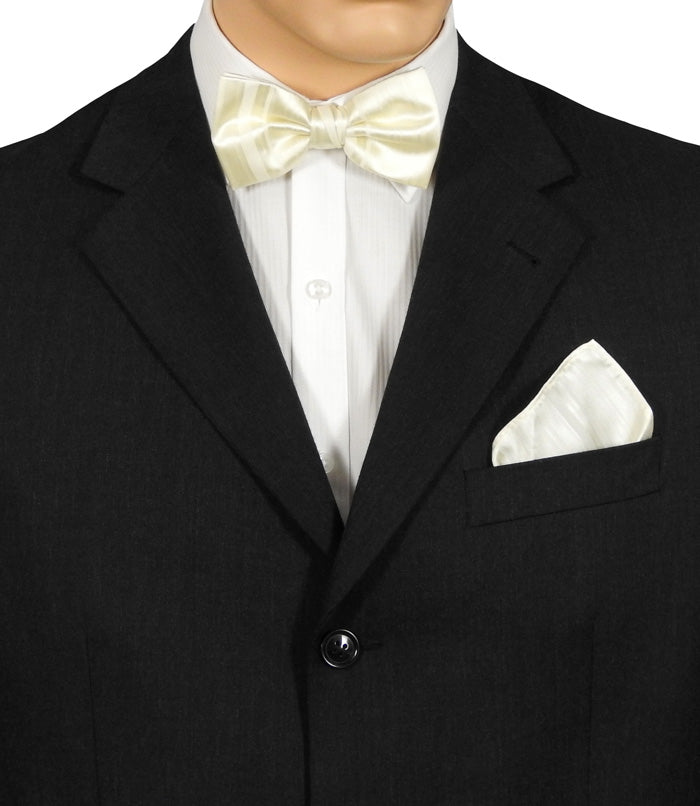 Ivory Striped Bow Ties