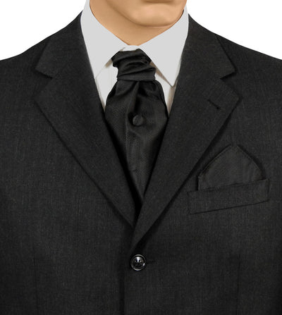 Fat Boy Tie Black Herringbone