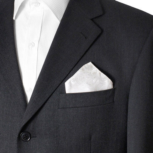 White tapestry pocket square