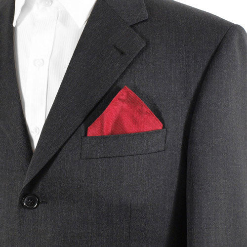 Red Herringbone Pocket Square