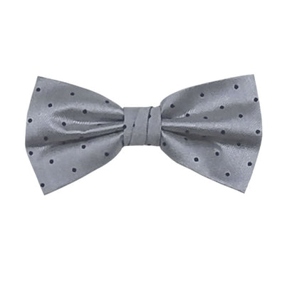 Silver Dotted Bow Tie