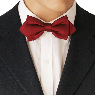 Deep Red Diamond Point Bow Tie