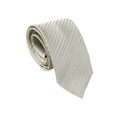 Ivory Stiped Silk Tie