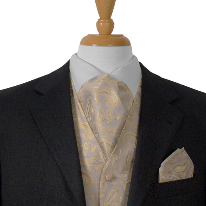 Silver And Gold Paisley Ascot