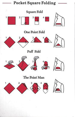 Red Herringbone Pocket Squares